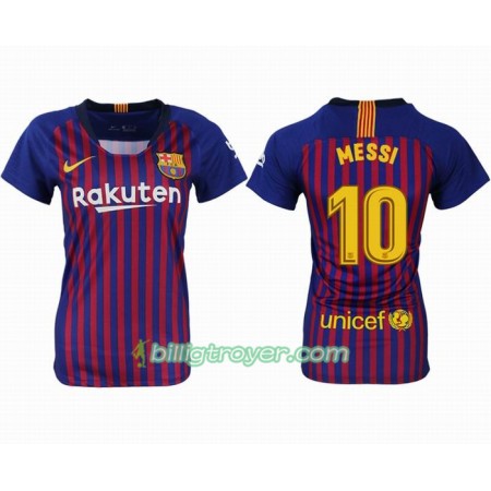Billige Fotballdrakter FC Barcelona MESSI 10 Dame Hjemmedraktsett 2018/19 Kortermet